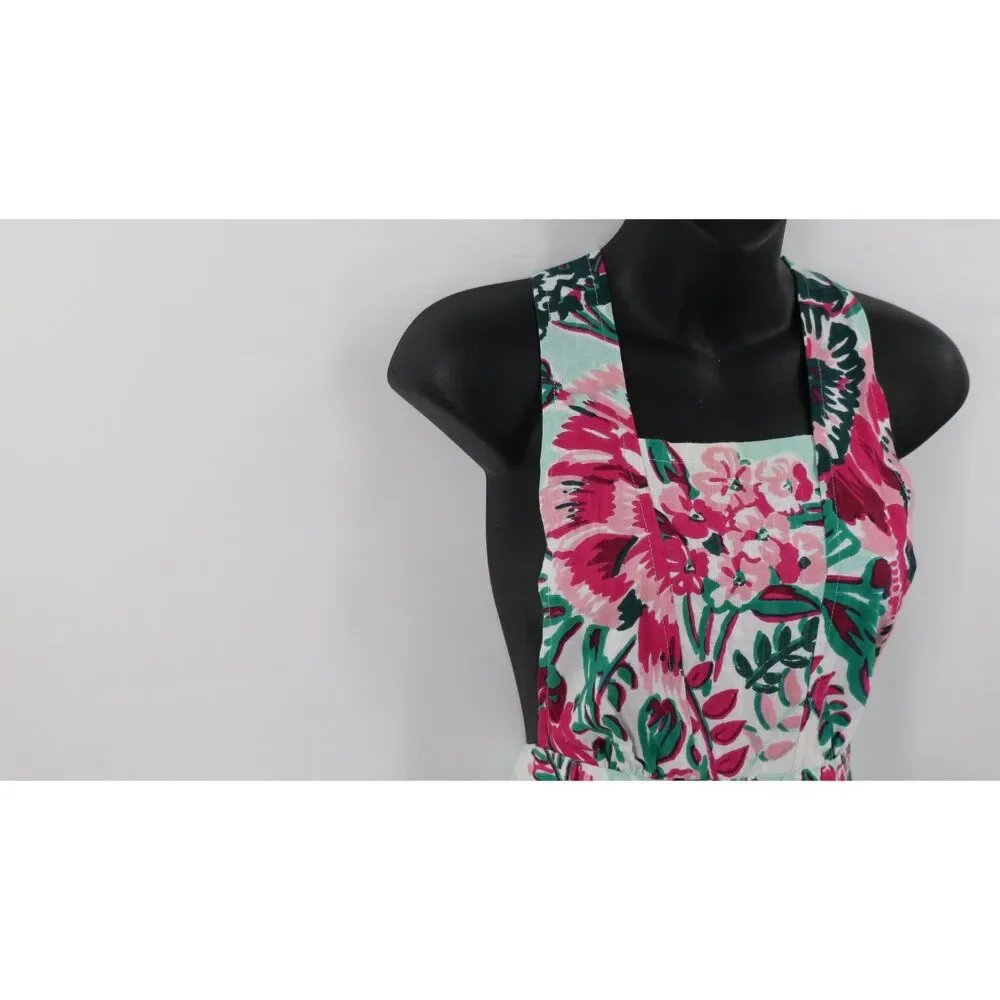 Urban Outfitters/Free People Floral Cotton Apron Pink Green